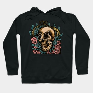 handdrawn illustration of romantic skull Hoodie